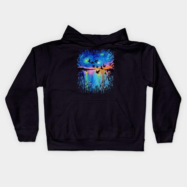 Murder At Sunset Kids Hoodie by sagittariusgallery